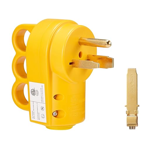 Enchufe NEMA 6-50P6-30P, 50 Amp 3 clavijas 125250 voltios, enchufe macho de alimentación universal resistente con diseño de fácil desenchufe,