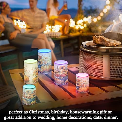 Vista 154 de Velas parpadeantes sin llama, velas LED moradas de mariposa lavanda con temporizador remoto, juego de 2 velas a pilas para San Valentín, boda