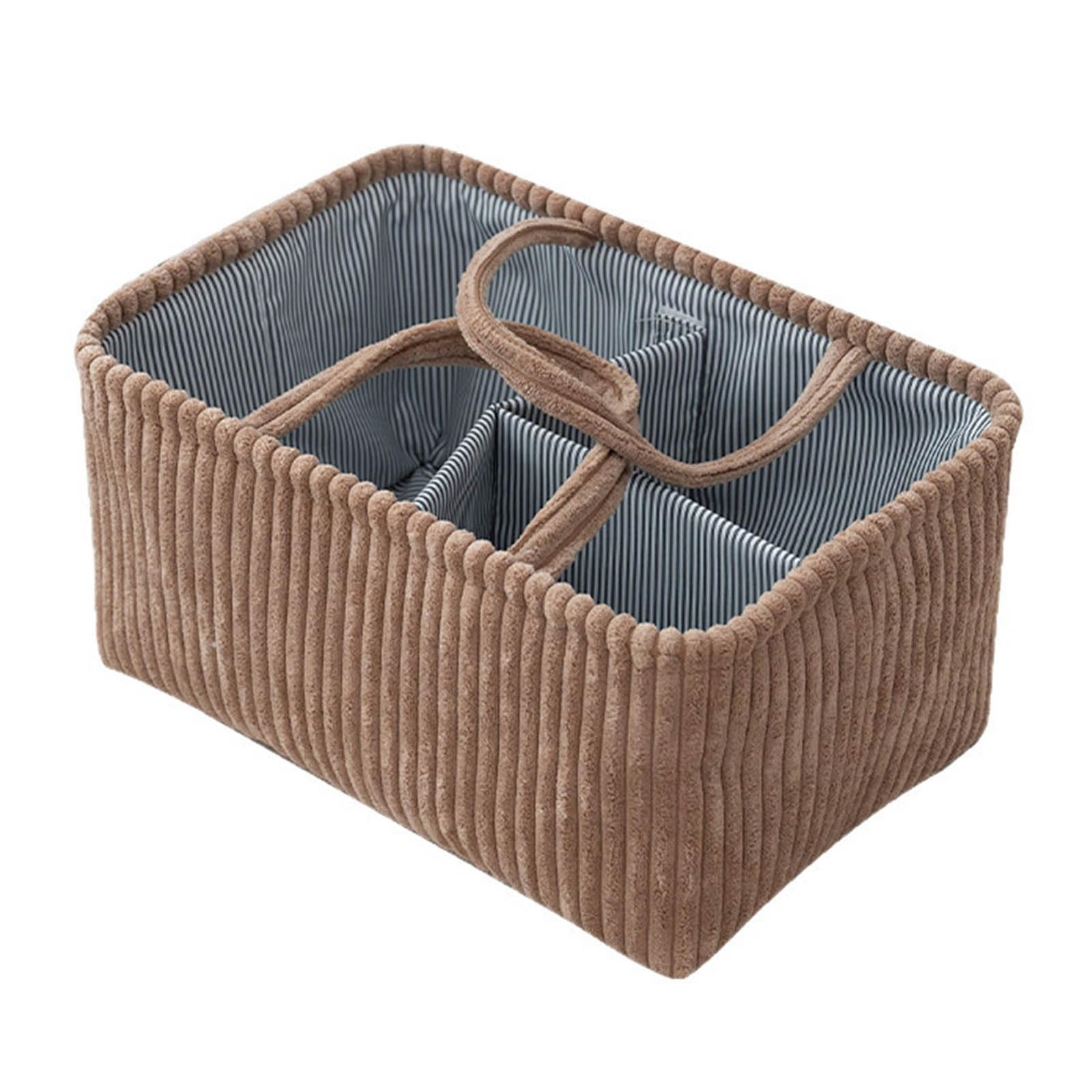 Tsophreniq Storage Bin Flexible Moving Handles Neat Home Arrangement Tool Multi-Compartment Clothes Organiser Decorative Home Storage Basket