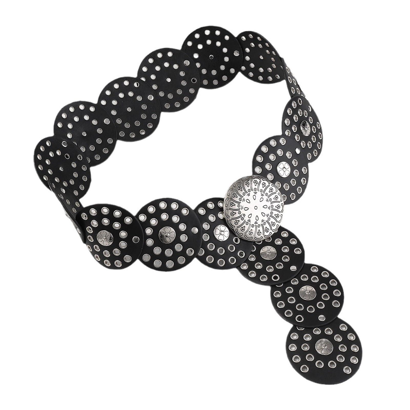 Cinturón de Cuero de PU Occidental, cinturón de Cintura Ajustable de Longitud para niñas y Mujeres, cinturón con Ojales para Abrigos, Faldas, Vaqueros, Decoraciones
