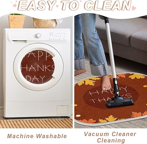 Miniatura 6 de Fall Thanksgiving Maple Leaf Bathroom Rugs Bath Mat 15.7x23.6 in Extra Soft Shaggy Memory Foam Shower Rug Non Slip Absorbent Throw Rugs Machine