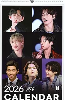 ビーティーエス 防弾少年団 グッズ 大判 壁掛け カレンダー 2026年 (令和8年) + カレンダーステッカーセット Power Select [並行輸入品]