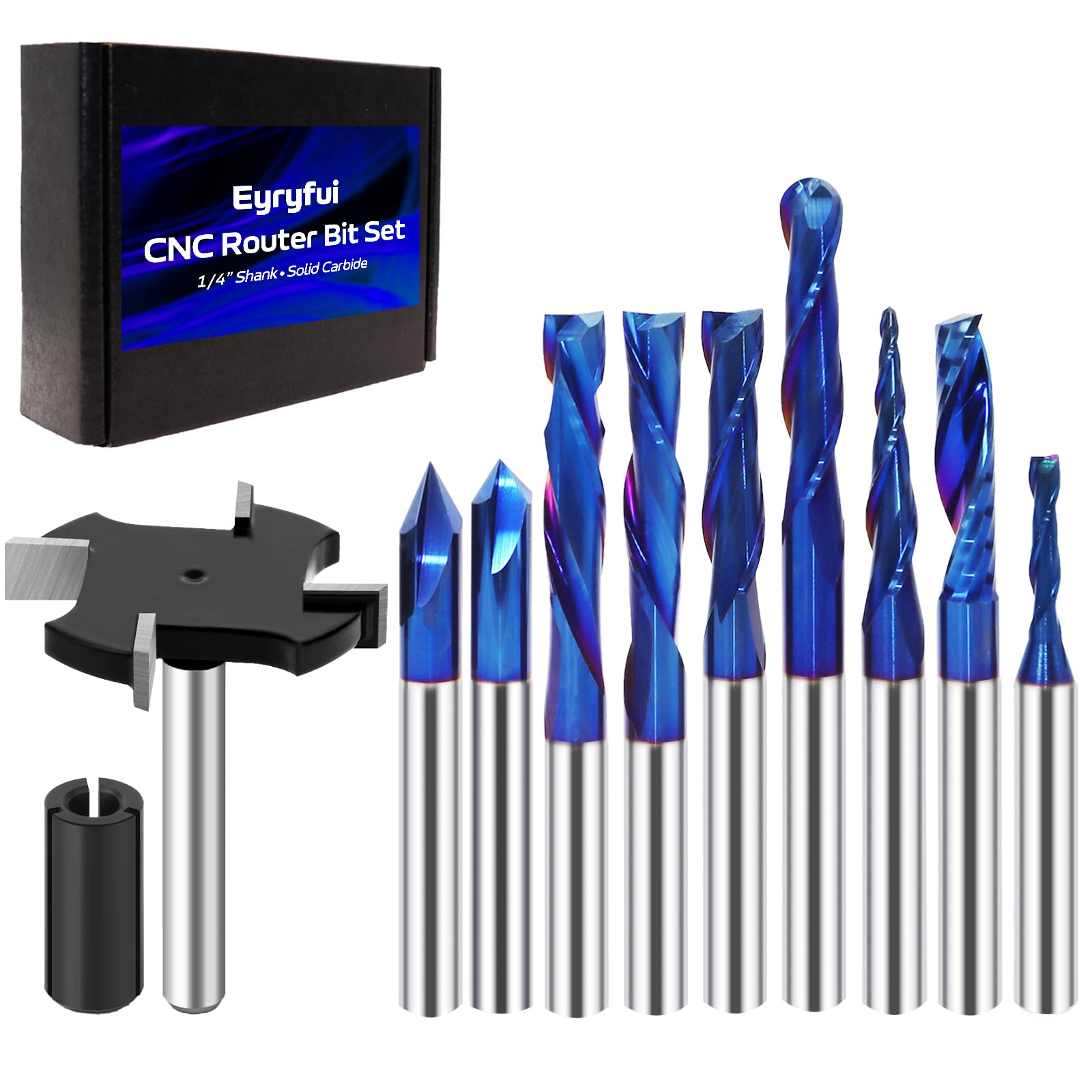 CNC Router Bits Set - 10 Pieces for Woodworking -7 CNC Router Bits Set - 10 Pieces for Woodworking -7