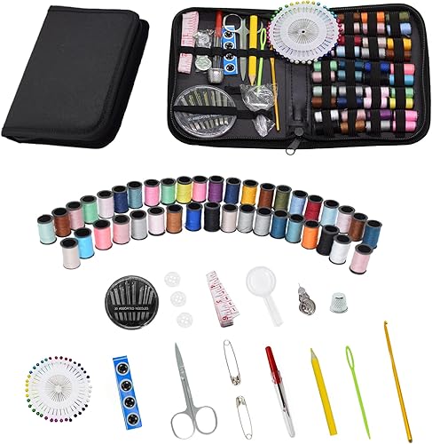 Hearyone Kit de costura de suministros de costura con estuche para enhebradores de aguja kit de costura para adultos kit de costura de viaje de Hearyone Kit de costura de suministros de costura con estuche para enhebradores de aguja kit de costura para adultos kit de costura de viaje de