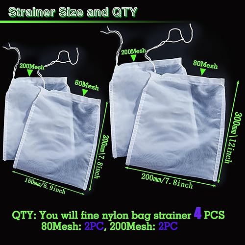 Miniatura 2 de 4 coladores de trapos, colador de bolsas de nueces de nailon de grado alimenticio, colador reutilizable para colar jugo de frutas, leche de nueces,
