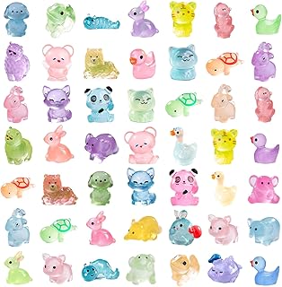 50-Piece Luminous Mini Resin Duck & Turtle Figures - DIY Decor Set