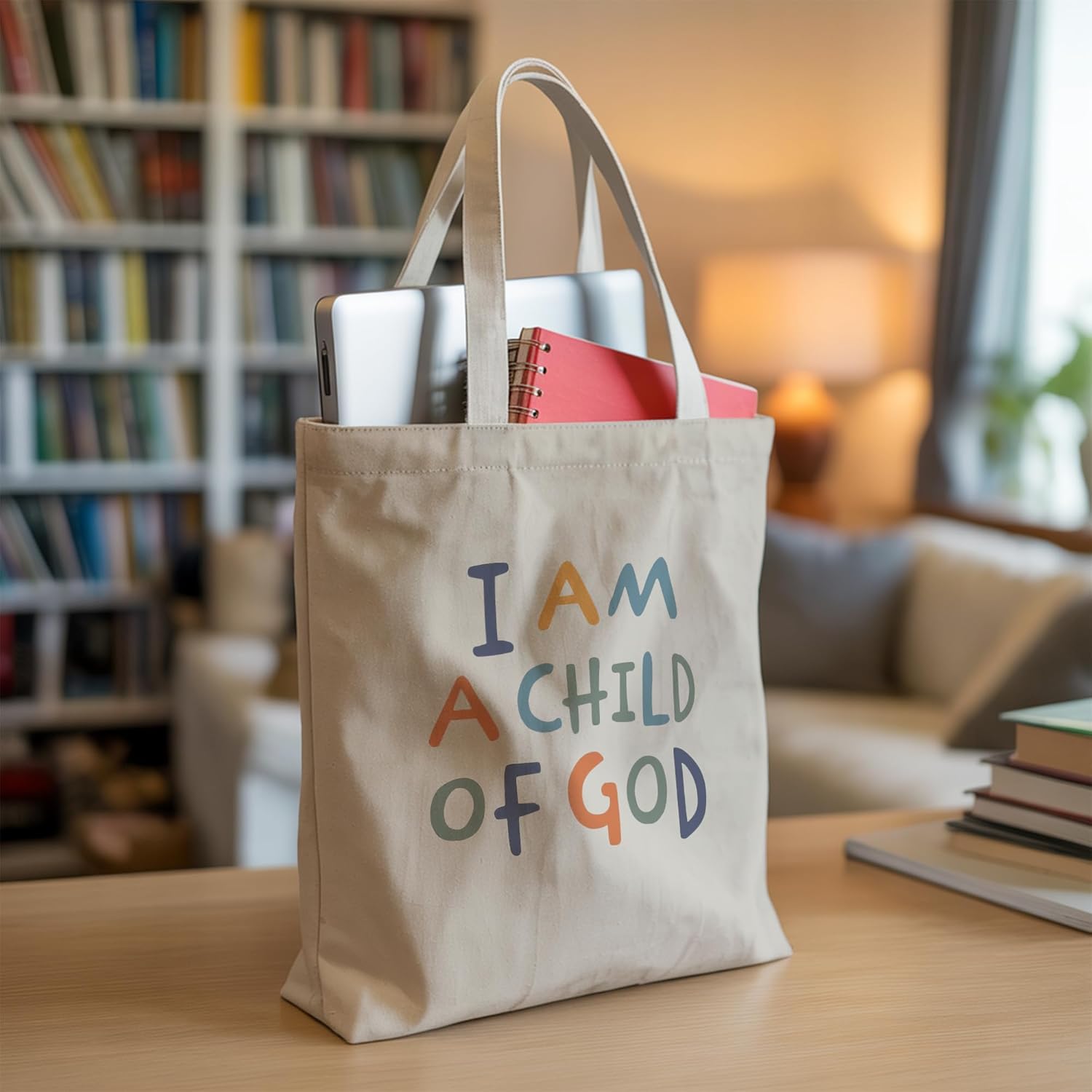 Christian Tote Bag for Women, Church Bible Canvas Bag with Inner Pocket for Churchgoers - Image 7