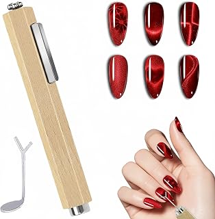 4 In 1 Nail Magnet with 3Pcs Y-Shaped Guide Heart Magnet Multifunctional Cat Eye Gel Nail Polish Magnetic Nail Art Design Tool Set for Home DIY Manicure Kit