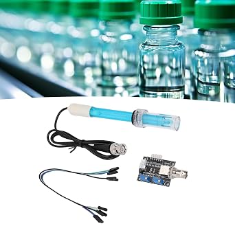 PH Module Probe Kit ph Module Easy Connectivity Liquid PH 0 14 Value Sensor Module Accuracy 0.1 BNC Connect Terminal Electrode Probe Kit, for Electrochemistry Accessories