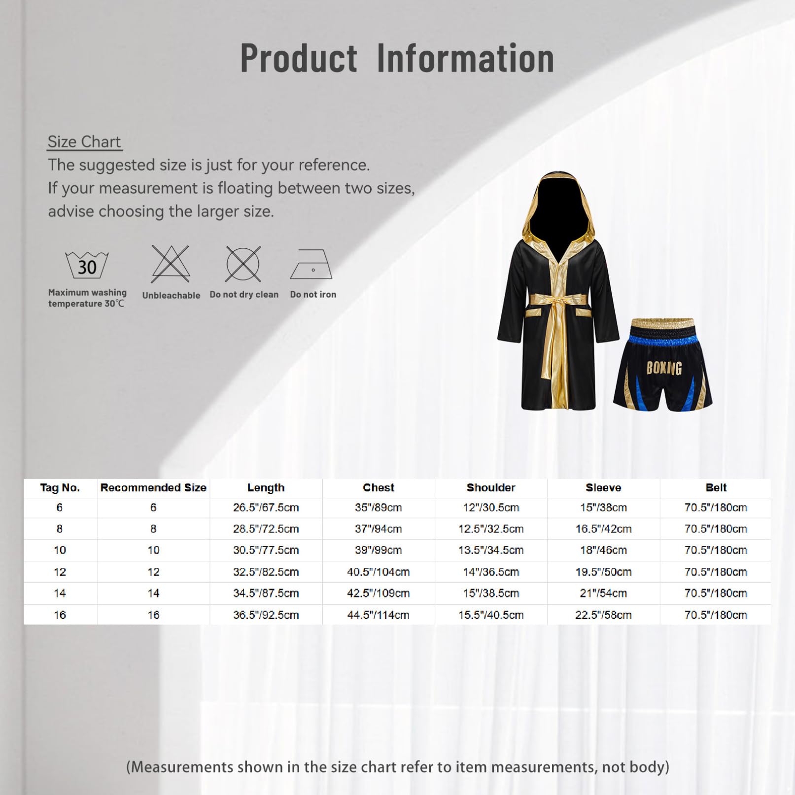 TiaoBug Boxe Pantaloncino Bambino con Cappotto da Pugile Pantaloncini Muay Thai MMA Kickboxing Costume da Allenamento da Pugile Completo da Grappling Arti Marziali