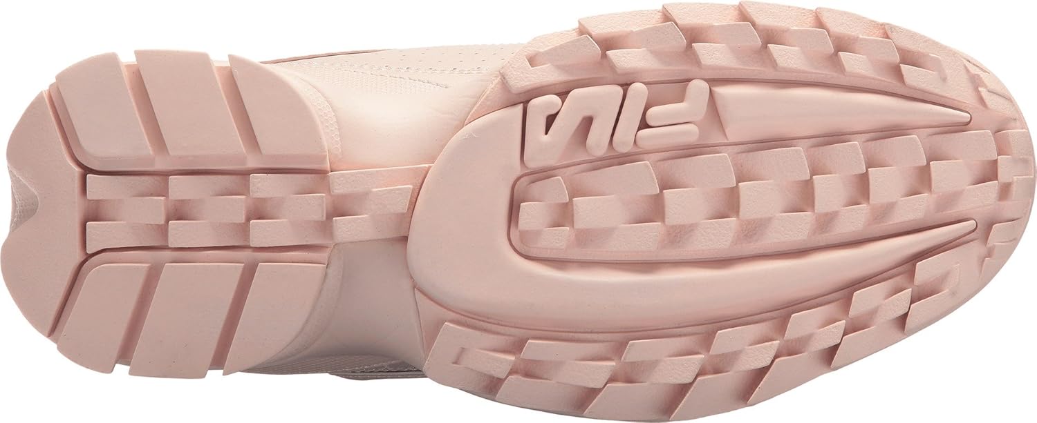 Fila Women's Disruptor II Premium Sneakers, Peach Blush/White/Fila Red, 6.5 Medium US