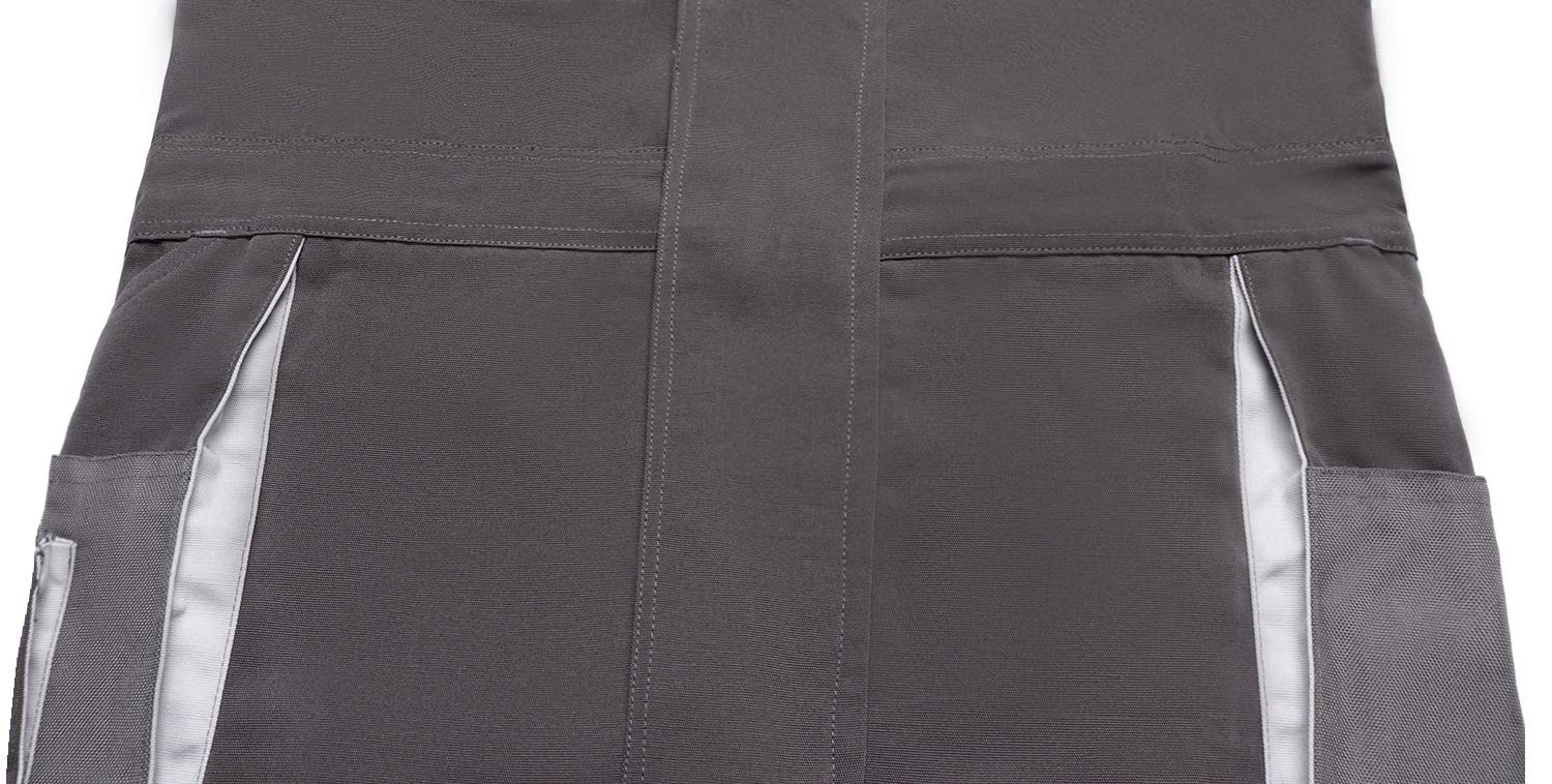 Herren Arbeitslatzhose Dunkelgrau Arbeitsoverall Latzhose mit Kniepolster-Taschen Arbeitskleidung
