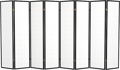 Miniatura 7 de Oriental Furniture Pantalla Shoji para ventana de 6 pies de alto color negro 8 paneles
