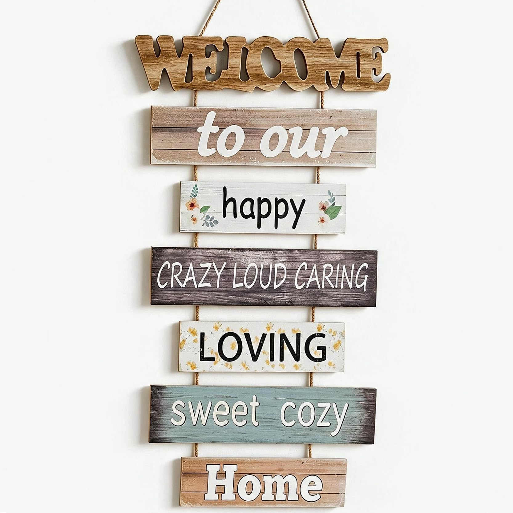 QIANSSE Home Decor Signs Welcome Hanging Sign Christmas gift(Home 1)