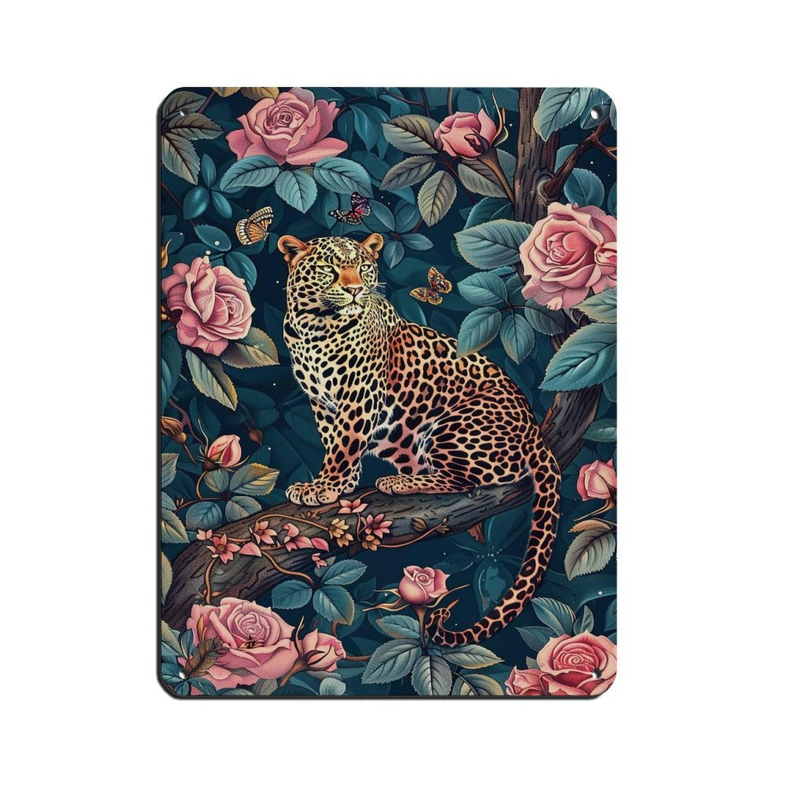Poster for Matisse's Leopard in A Tree Tin Sign Vintage Metal Pub Club Cafe Bar Home Wall Art Decoration Poster Retro 12x16inch(30x40cm)