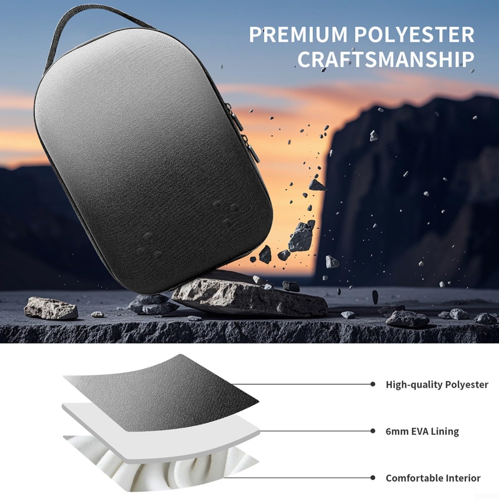 ZYNCUE Custodia protettiva per Meta per Quest 3S, custodia protettiva portatile per occhiali VR, grande capacità, custodia protettiva per viaggi (colore sfumato)