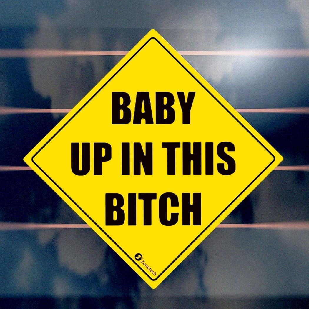 Zone Tech Vehicle Safety Sticker - 2-Pack Premium Quality Convenient Reflective Vehicle Safety Funny Sign Sticker