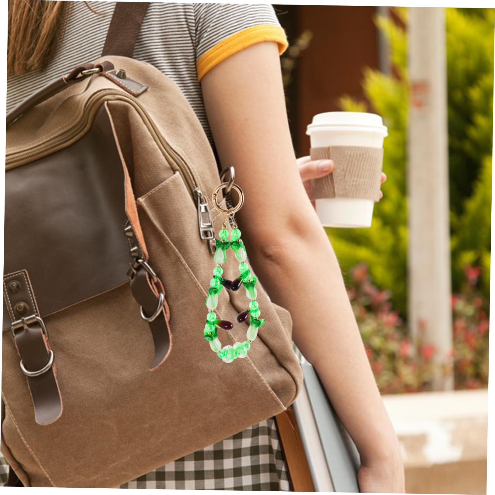 HOMSFOU 5 Colgantes De Cuentas Para Bolso Llavero Con Cuentas Decoración Para Bolso Llavero Con as De Berenjena Con as Decoración Para Mochila Colgante De Cristal