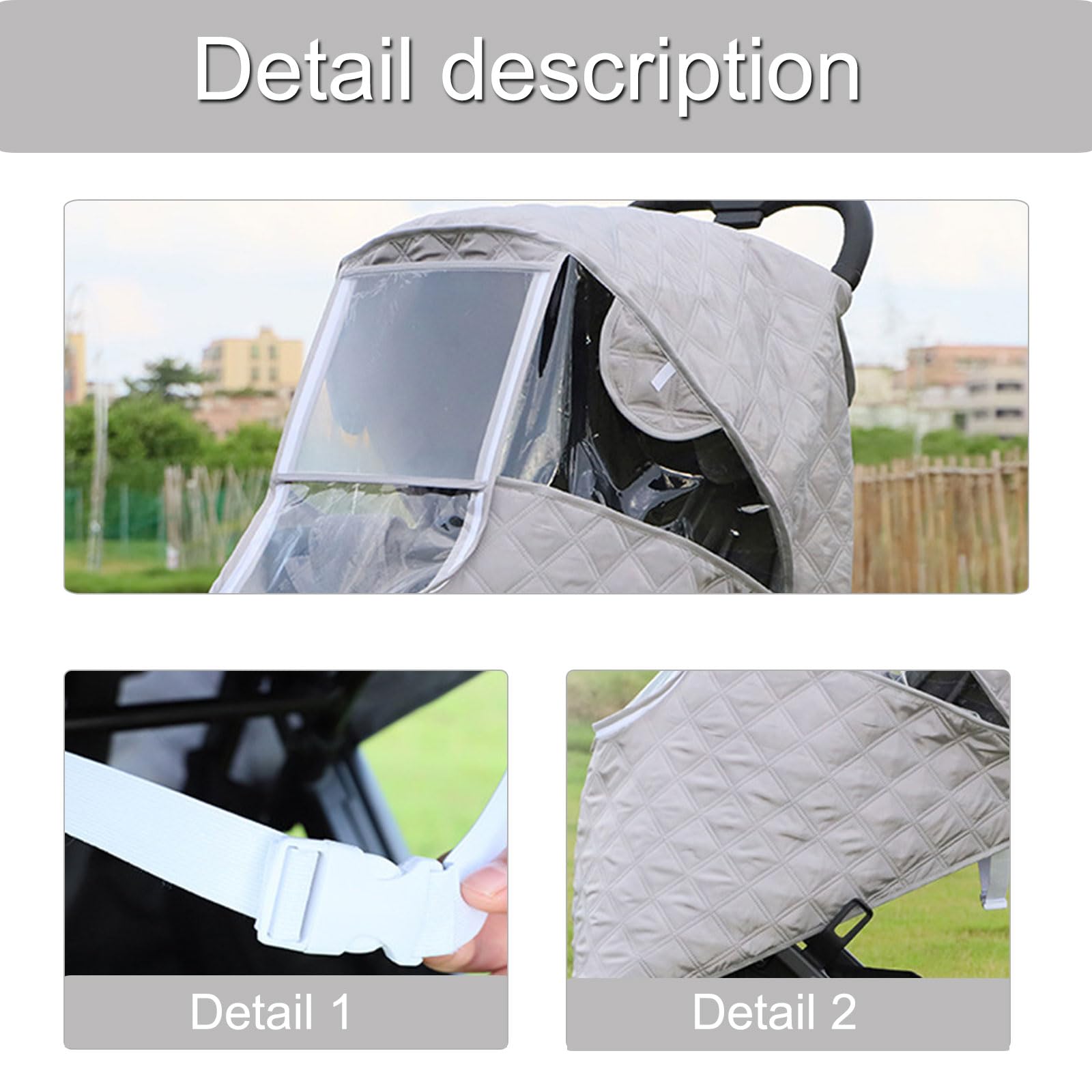 Coprisedili per passeggini con cerniere, accessori per passeggino, traspiranti, resistenti alle intemperie e alla pioggia