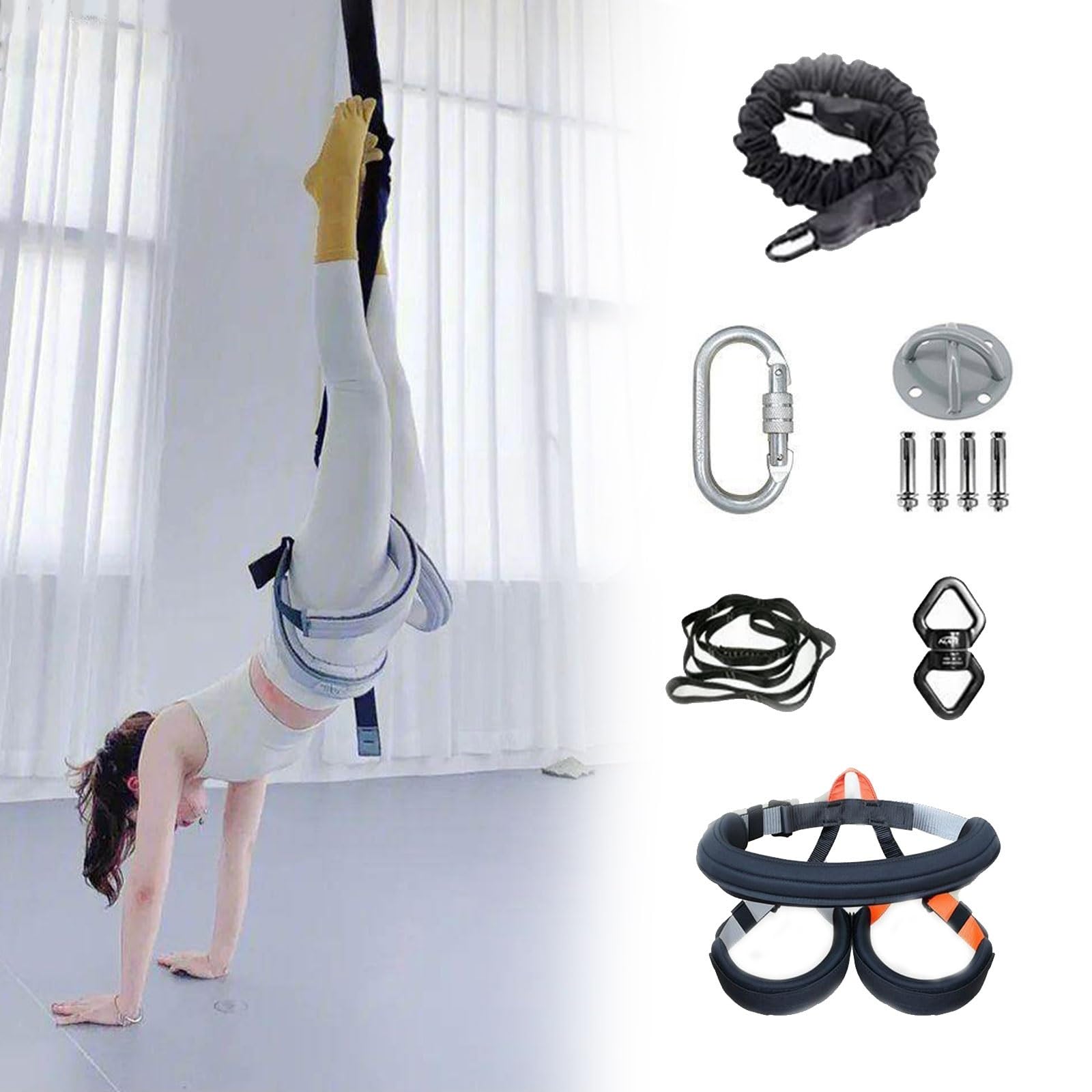 Corda di resistenza regolabile per danza aerea con dispositivo rotante a 360° per allenamento completo del corpo e allenamento fitness