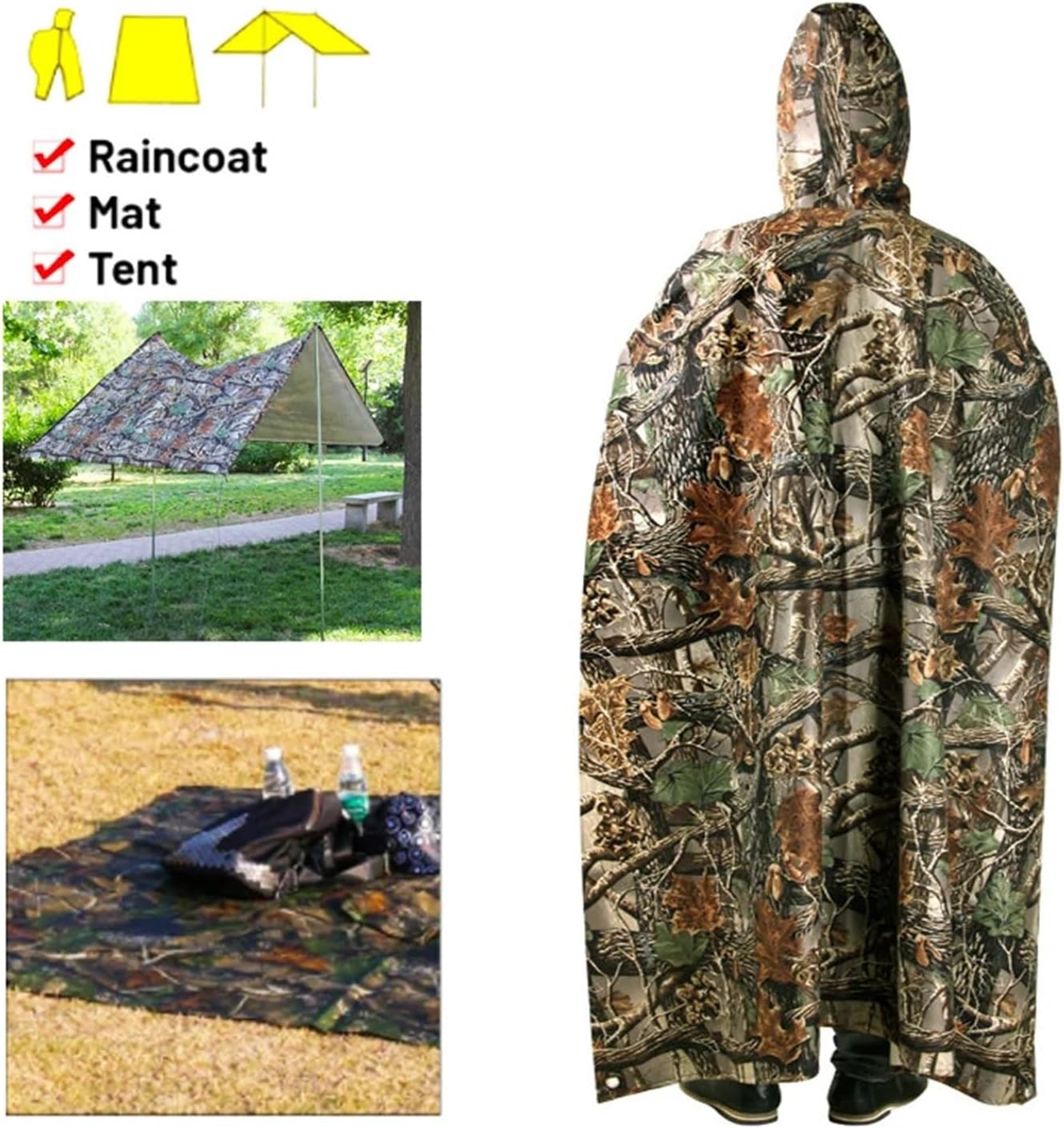 Rain Ponchos for Adults 2pc 3 in 1 Multifunctional Raincoat Waterproof Rain Poncho Backpack Hiking Cover Motorcycle