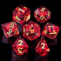 Vista 35 de YEMEKO Beholder's Dargon Eye DND - Juego de dados de ojo de gato con núcleo líquido, borde afilado, hechos a mano para Dungeons and Dragons Ttrpg