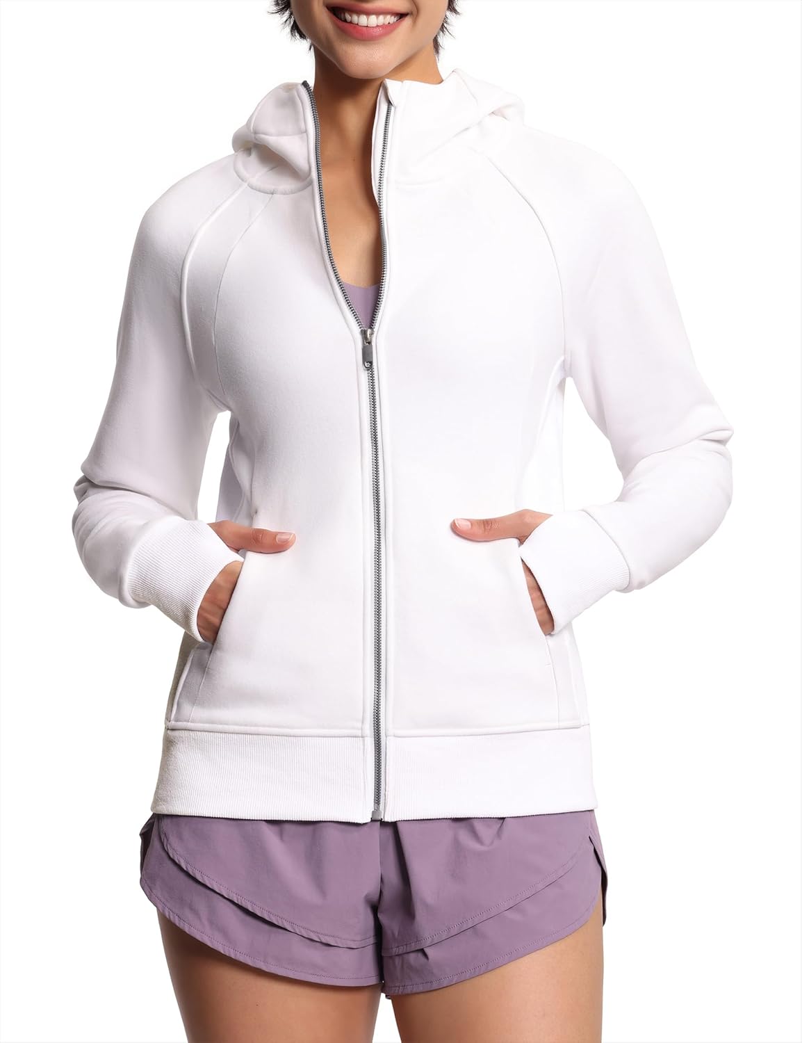 THE GYM PEOPLE Women's Zip Up Hoodies Fleece Workout Jackets Sweatshirts with Pockets Thumb Hole