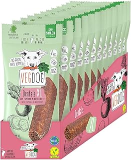 VEGDOG Dentals XL Hypoallergenic Chew Sticks for Large Dogs (12 x 100 g) | Low Fat Chewing Fun for Healthy Teeth | Dental Care for Allergy Sufferers with Potato and Tapioca product image