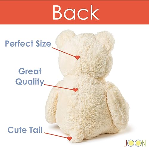 Miniatura 3 de JOON Oso de peluche enorme, 38 pulgadas, color crema, piel sintética esponjosa, cinta y moño, abrazable y adorable alegría, regalo ideal para baby