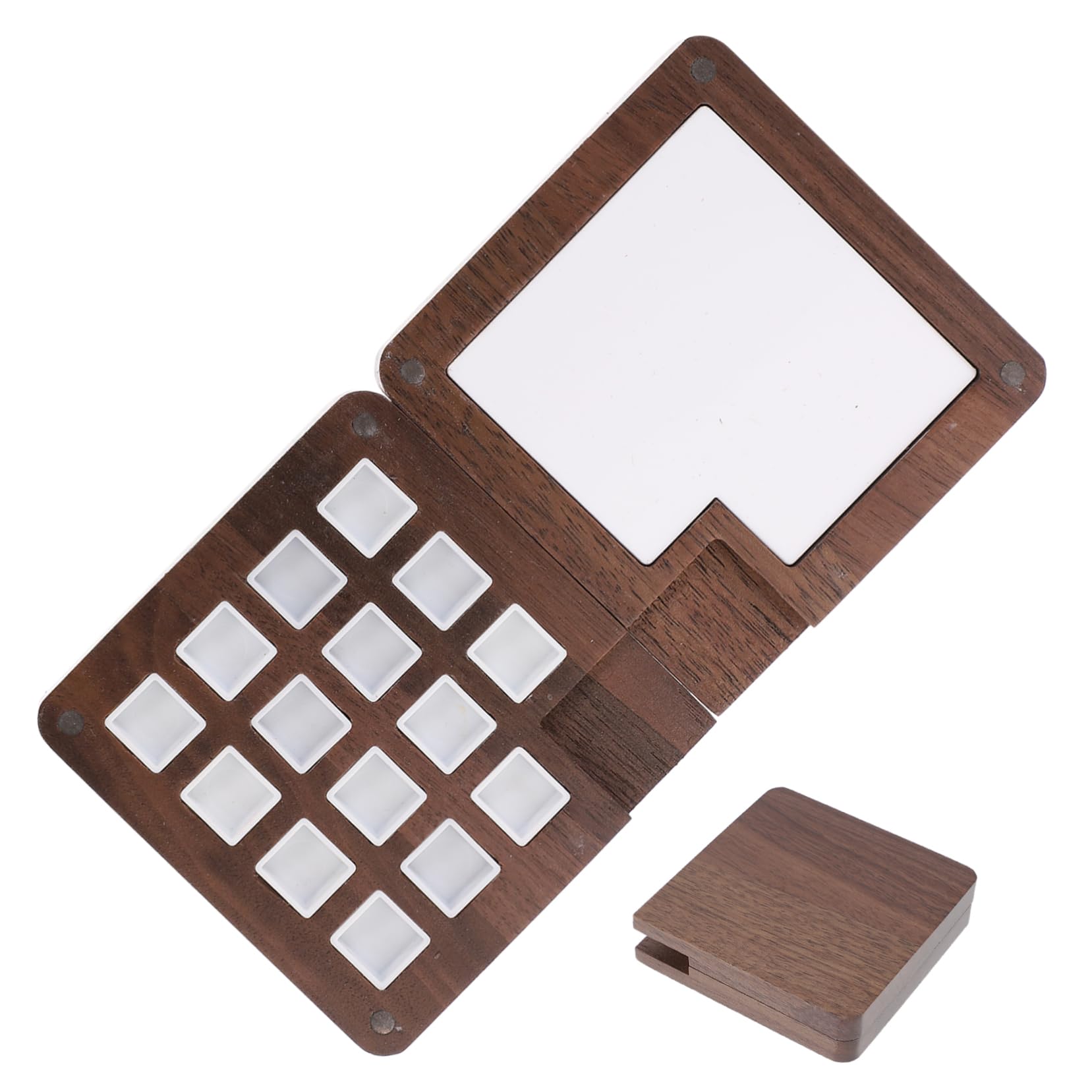 SHINEOFI 2pièces Boîte à Pigments Aquarelle Bois Portable avec Couvercle Palette De Peinture Compartiments pour Artistes Et Étudiants Idéale pour Voyage Et Créativité