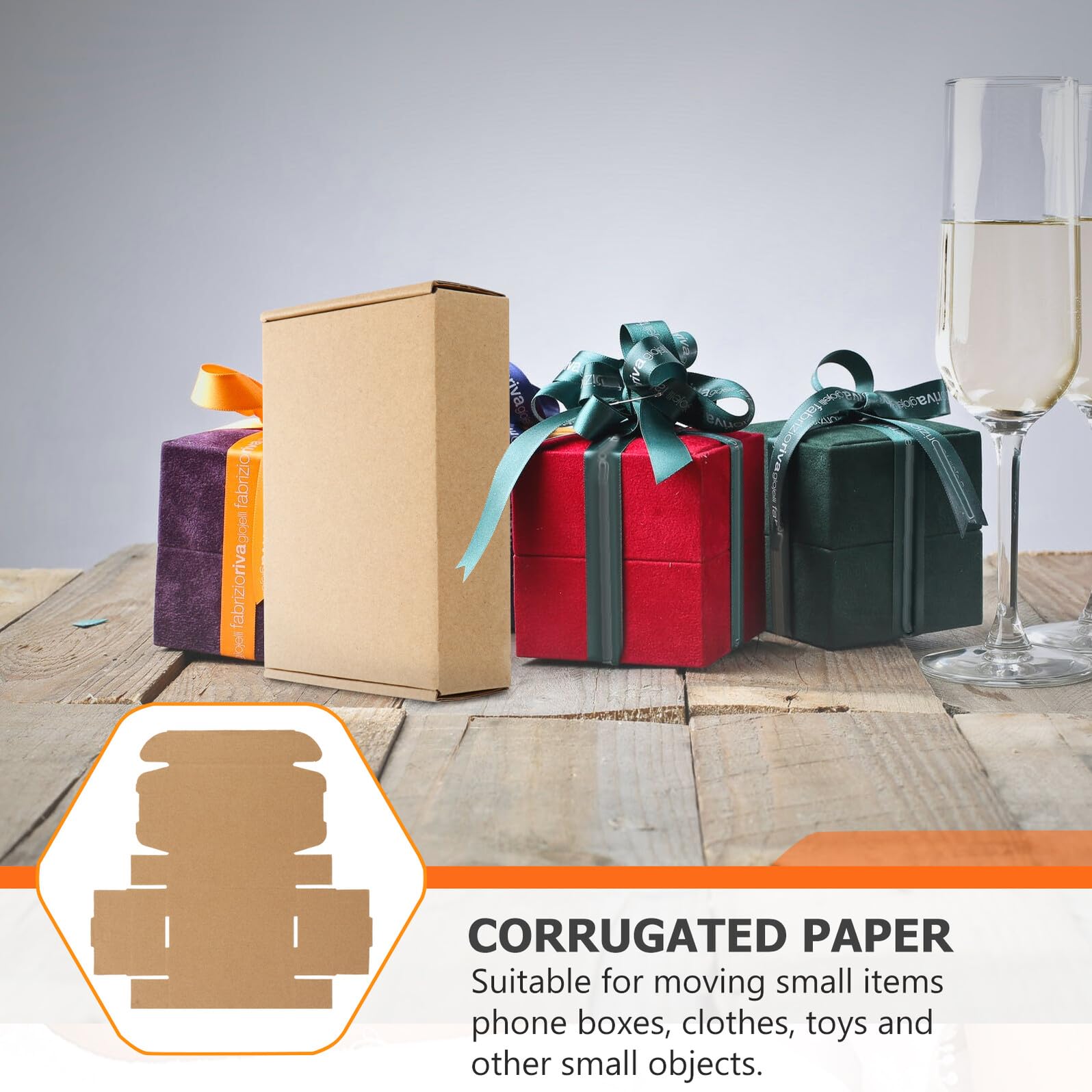 DOITOOL 50 Pezzi Scatole da Spedizione in Cartone Ondulato Beige Pieghevoli, Resistenti Agli Urti e Facili da Formare, per Trasloco e Imballaggio di Piccoli Oggetti e Abbigliamento