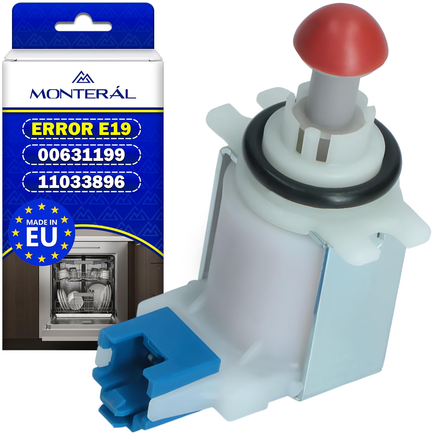 Valvula de Desague para Lavavajillas con Código Original 00631199 631199 11033896 para Bosch para Neff para Siemens - Eliminar Error E19 - MADE IN EU - Garantía de 10 Años – MONTERAL