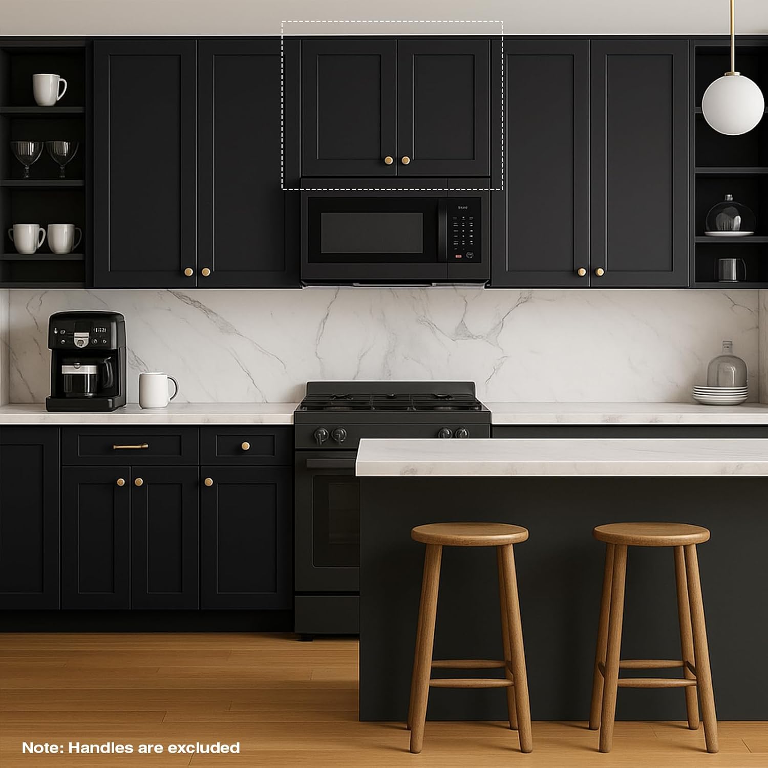 Kitchen Wall Bridge Cabinets, Wall Cabinet, Mounted Wooden Storage Cabinet, 2 Soft Close Doors, Wall Cabinet in Graphite, RTA, Unassemble (Graphite, 30" W x 21" H x 12" D)