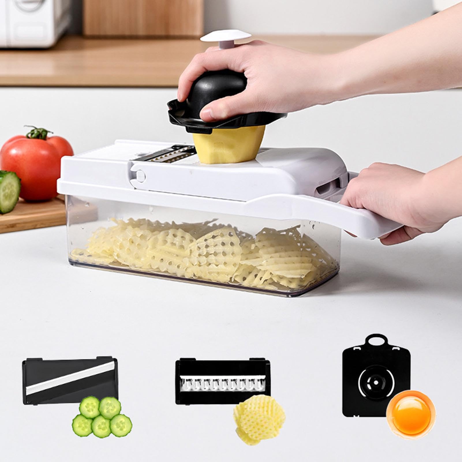 Tagliaverdure multifunzione, tagliaverdure da cucina - Tritatutto manuale