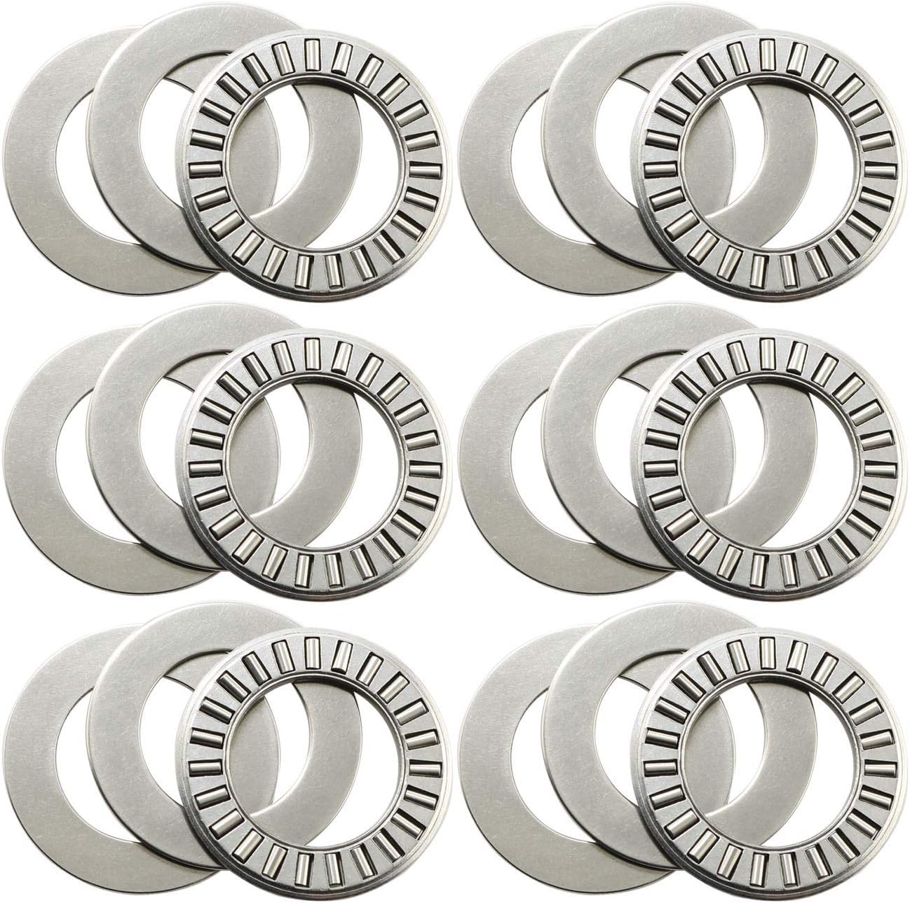 MEETOOT 6 Sets Thrust Needle Roller Bearings NTA1220+2TRA Thrust Needle Roller Bearing with Two Washers 3/4