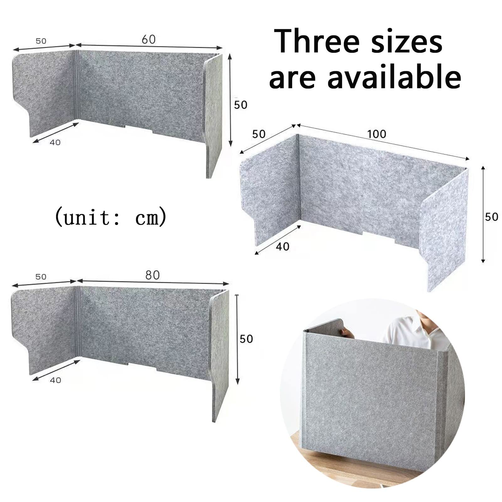 CABINE Partación de Escrito de Escrito Acoustica Panel Porta de Divider de la Divider Fort Storis/1Pcs/24Inch-60Cm