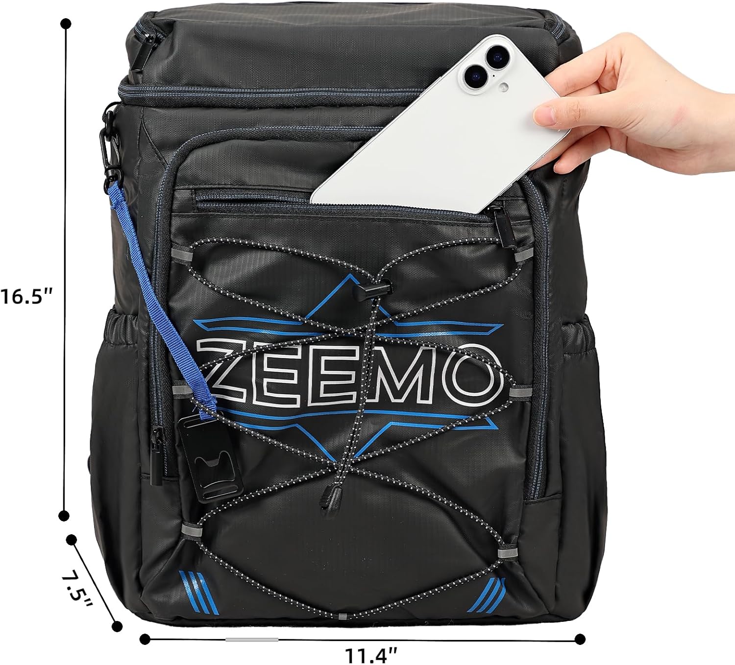 ZEEMO Backpack Cooler for Men, Insulated Leak Proof Lunch Bag, Large Capacity Lightweight Rucksack for Picnic, Beach, Backyard, Black - Image 5