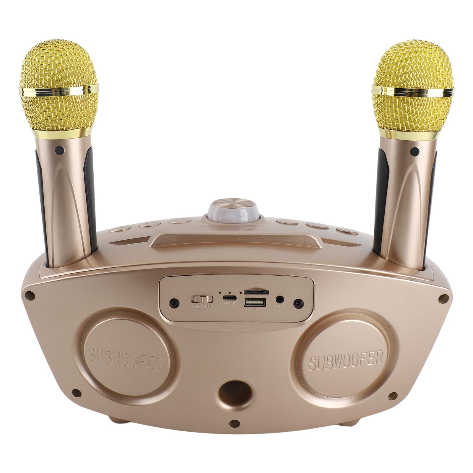 Cryfokt Altoparlante per Karaoke Domestico KTV con Due Microfoni, di Intrattenimento per Canti Familiari Wireless, per Feste in Casa/riunioni di Famiglia (GOLD)