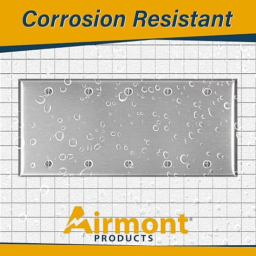 Miniatura 5 de Paquete de 2 placas de pared en blanco de acero inoxidable, tamaño estándar de 5 bandas, 4.50 x 10 pulgadas, resistente a la corrosión y al calor,