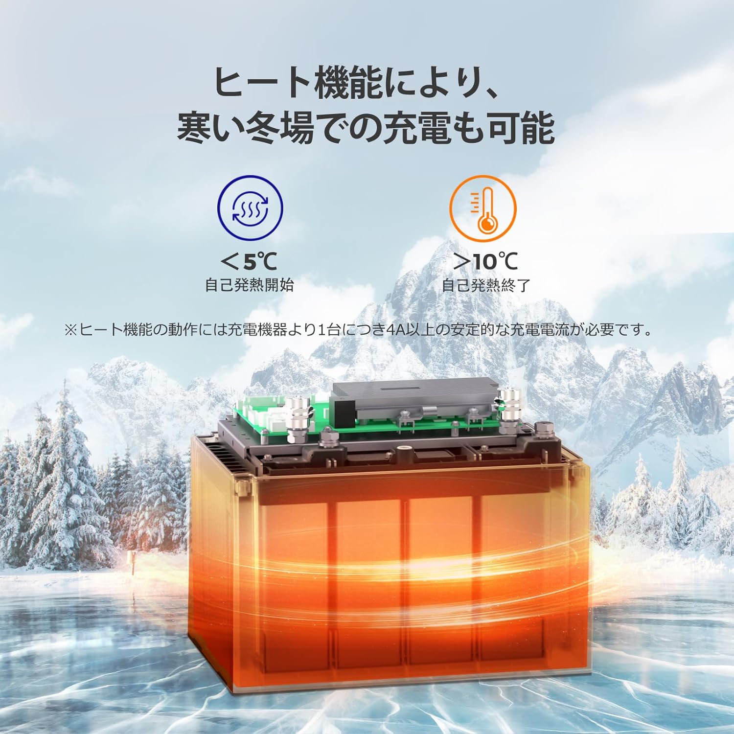 Renogy battery with heating function in winter