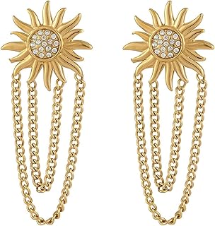 اقراط ذهبية عصرية 2025 معدنية مطلية بالذهب للنساء، مجوهرات بسيطة نصف ارتفاع من الستانلس ستيل، هدية فريدة لأي مناسبة