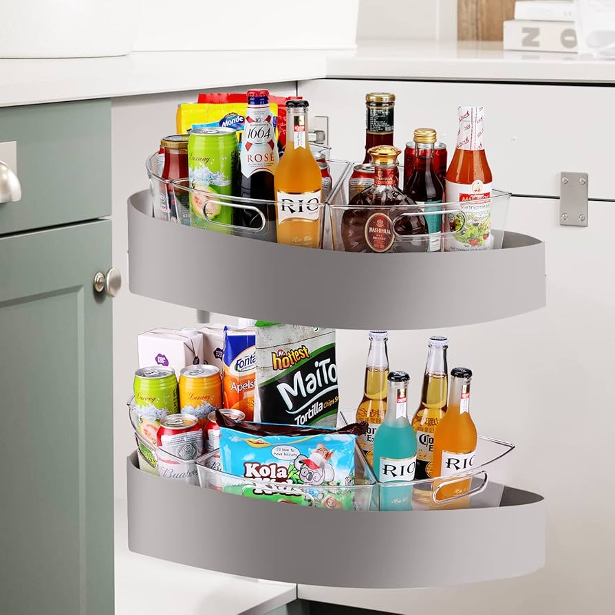 Amazon.com - URALFA Lazy Susan Organizer Bins, Corner Cabinet