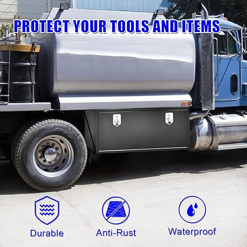 Miniatura 7 de SSN Caja de herramientas de acero para camión de 60 pulgadas, caja de herramientas para camión con mango en T y llaves de bloqueo, organizador de