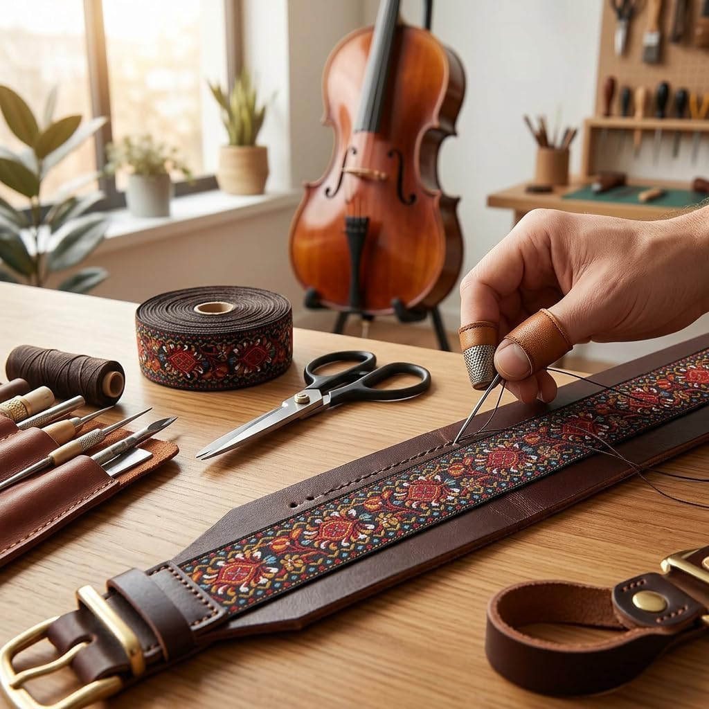 Vintage Jacquard Ribbon, 2-Inch Wide | Boho Floral Embroidery Trim, 5 Yards