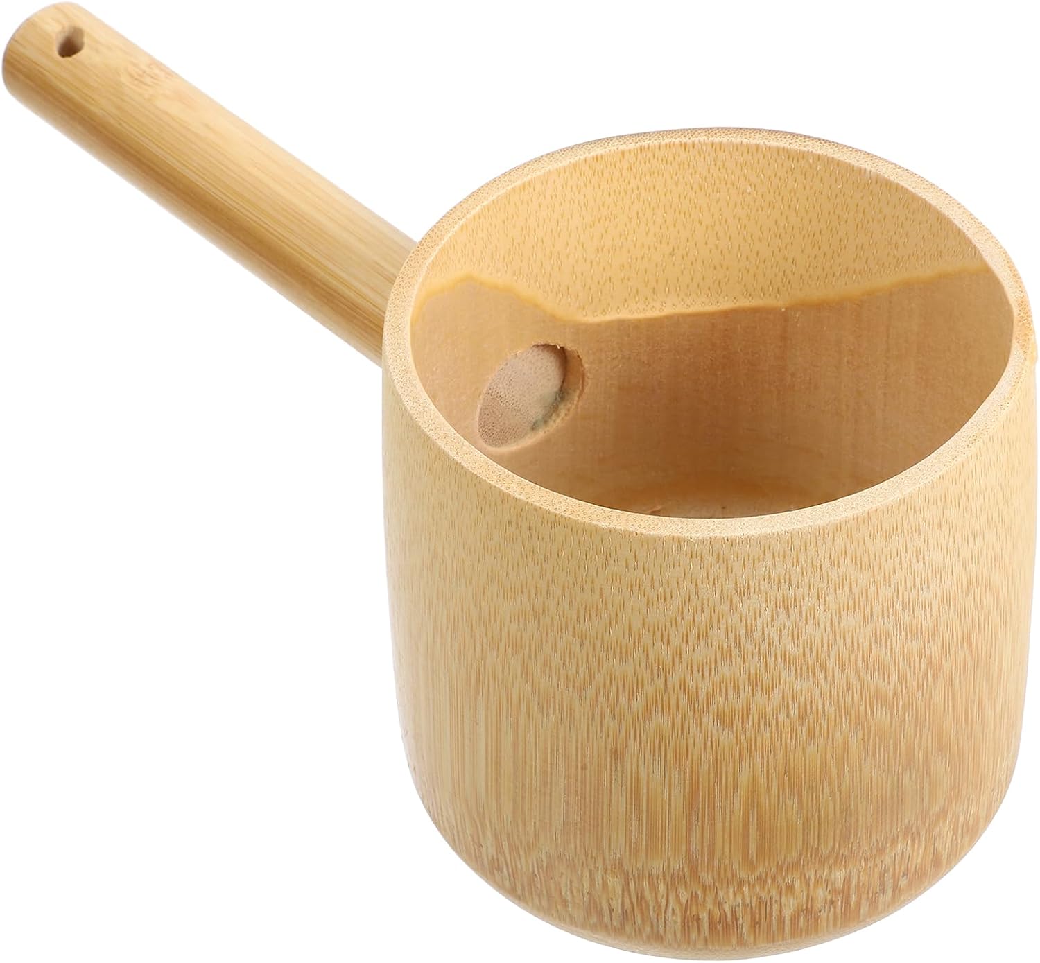 HOMSFOU Bamboo Water Scoop - Ergonomic Water Ladle for Bathing Tea Ceremony and Cooking - Natural Bamboo Dipper for Home and Restaurant Use