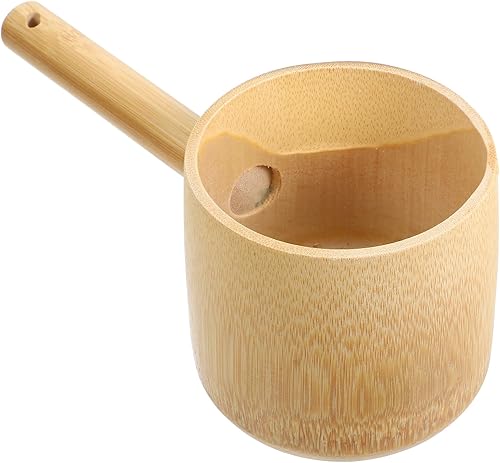 Miniatura 7 de HOMSFOU Cuchara de baño Cuchara de champú de madera Cuchara Cuchara de madera Cuchara de sauna Cuchara de agua de madera Cuchara de vino Cuchara de
