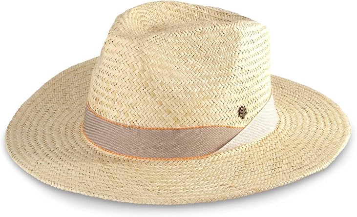 Unisex Straw Pinch Fedora - UPF 50+ Sun Protection - Abaco Palm