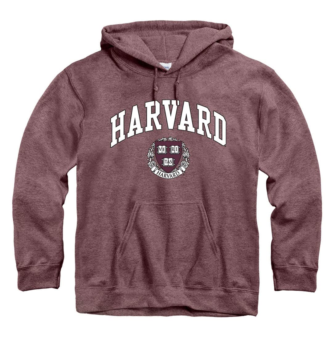 New Agenda Harvard University Hoodie Sweatshirt-Maroon Heather