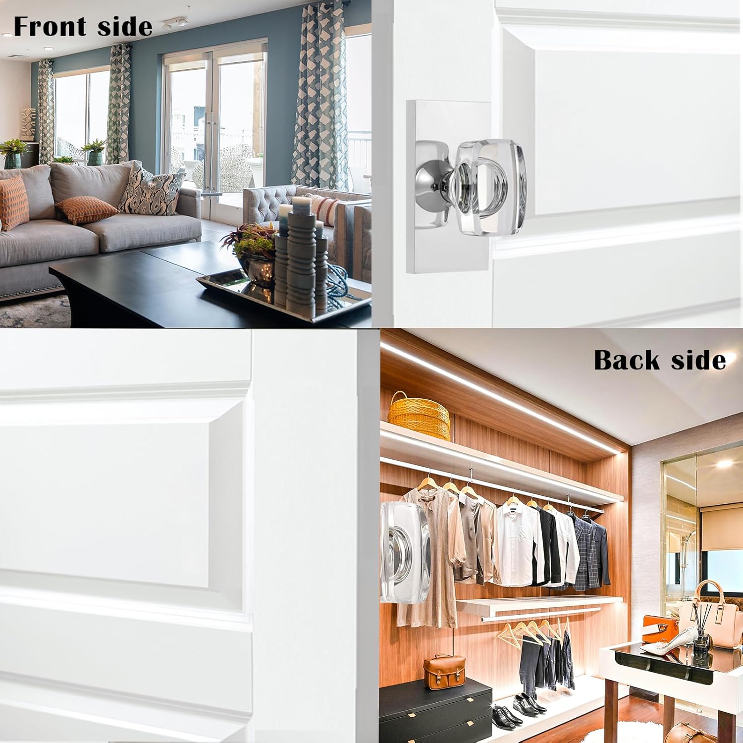 1 Pack Passage Door Knob+2 Pack Dummy Door Knobs