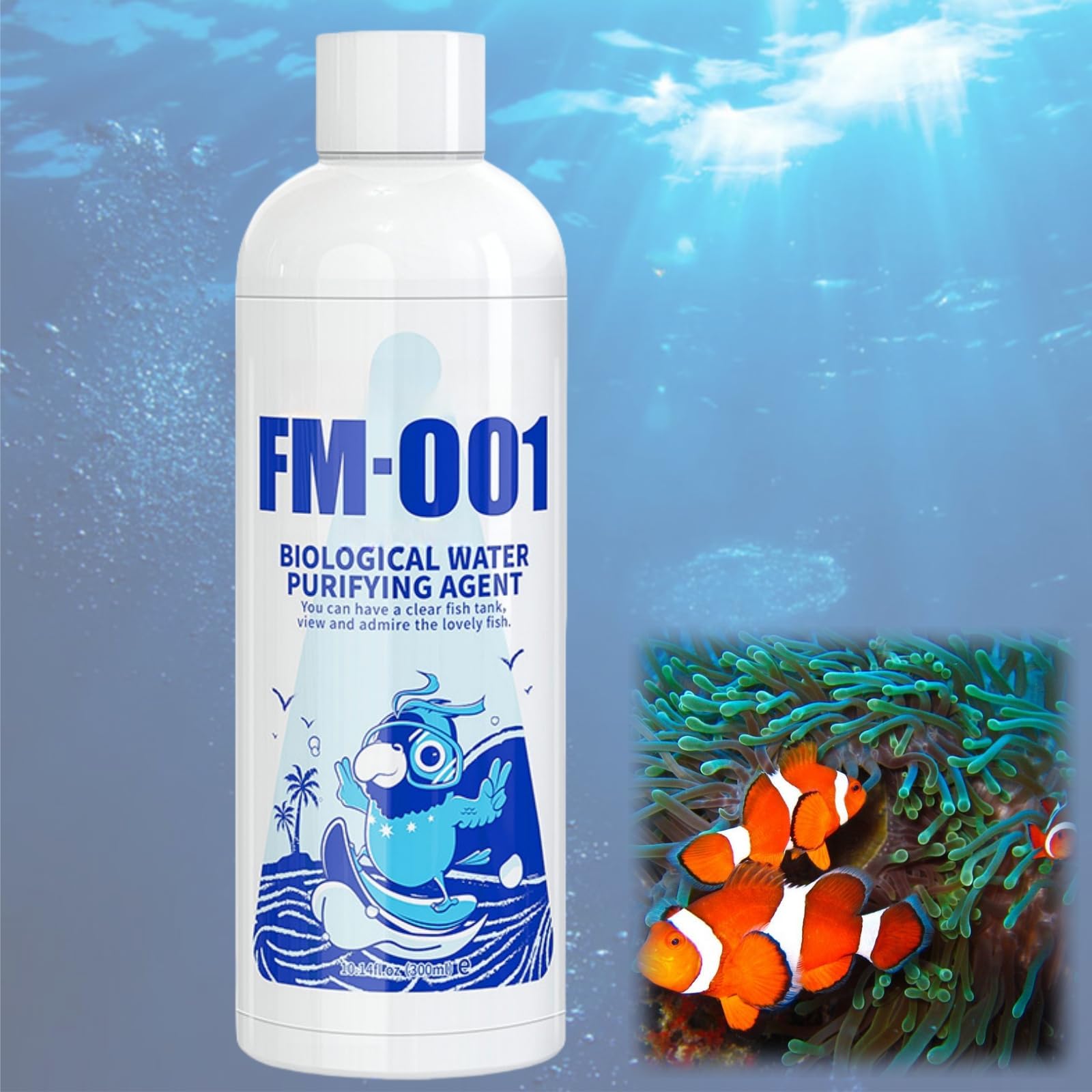 300ML Fish Tank Water Purifier Algae Remover,Fish Tank Algae Treatment,Fish Tank Clear Water Treatment,Anti Algae Treatment Fish Tank,Fish Water Treatment,Quickly Aquarium Algae Treatment,FM-001